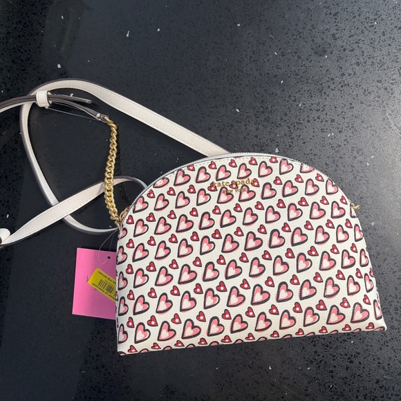 NWT Kate Spade Morgan Fancy Hearts Double Zip Dome Crossbody - Picture 1 of 4